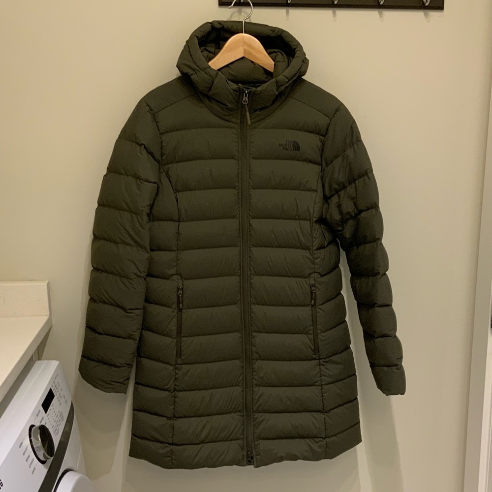 The North Face Olive Green Women's Hooded Puffer Coat